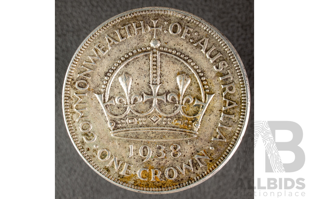 Australian 1938 KGVI Silver Crown .925