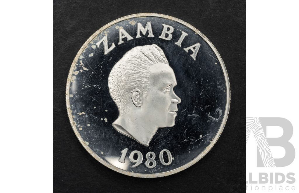 Zambia 1980 Silver Proof Ten Kwacha Coin, International Year of the Child .925