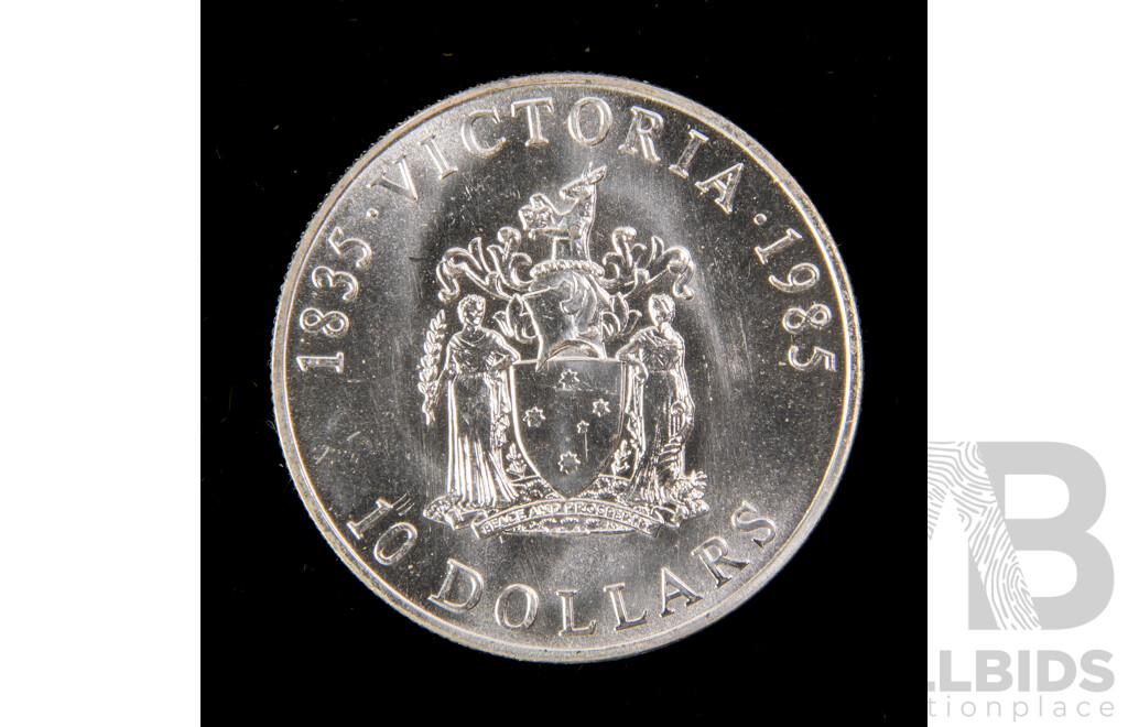 Australian 1985 Silver Ten Dollar Coin, State Series, Victoria .925