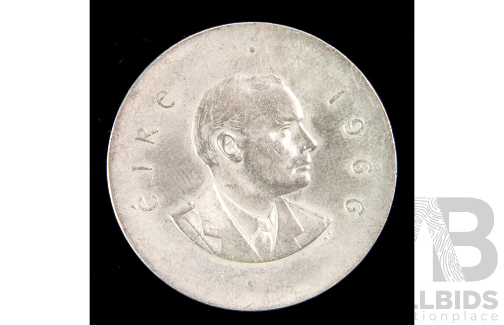 Ireland 1966 Silver Ten Shillings Coin, 50th Easter Uprising Anniversary .833