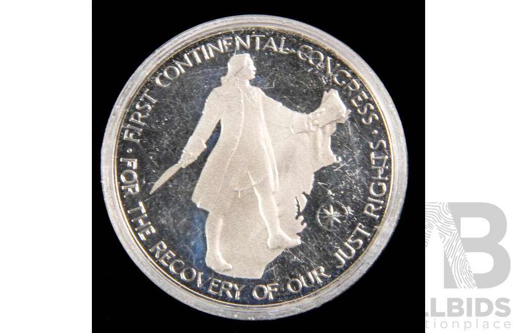 USA 1974 Silver Commemorative Coin, American Revolution Bicentennial, John Adams.925
