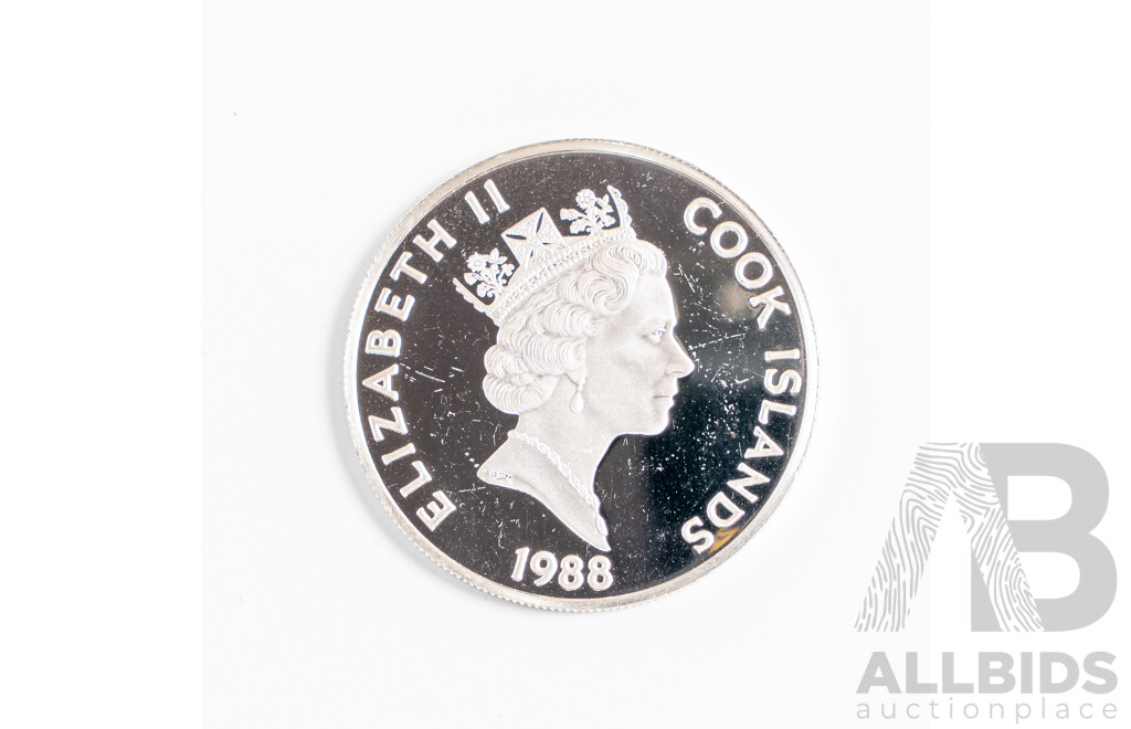 Cook Islands 1988 Silver Proof Fifty Dollar Coin, Sir Francis Drake .925