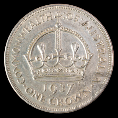 Australian 1937 KGVI Silver Crown .925