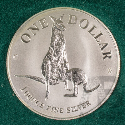 Australian RAM 1996 Silver One Dollar Coin, Australia's Silver Kangaroo, 'C' Mint Mark .999