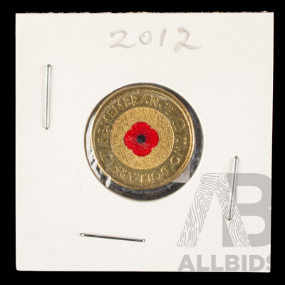 Australian 2012 Two Dollar Coin, Remembrance 'Red Poppy'