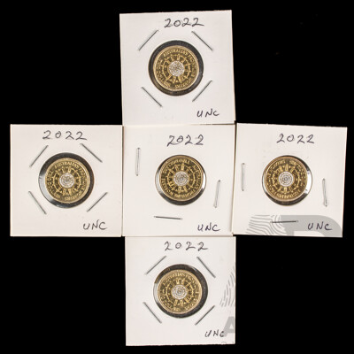 Five Australian 2022 Two Dollar Coins, Australia's Front Line Workers