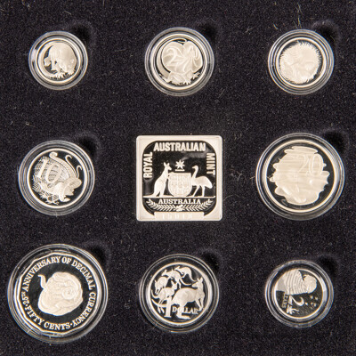 Australian 1991 Masterpieces in Silver Jubilee Proof Coin Set, 25th Anniversary of Decimal Currency .925