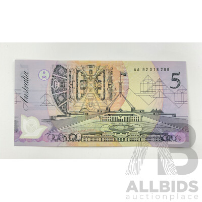 Australian 1992 Five Dollar Banknote Fraser/Cole AA 92318266