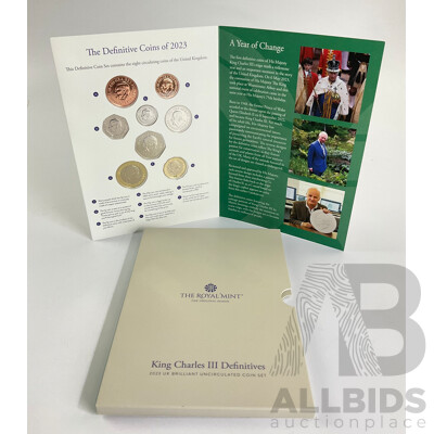 United Kingdom, Royal Mint 2023 Brilliant Coin Set, King Charles III Definitives