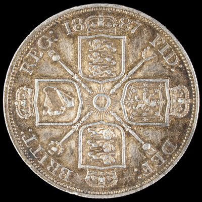 Great Britain 1887 QV Silver Double Florin .925