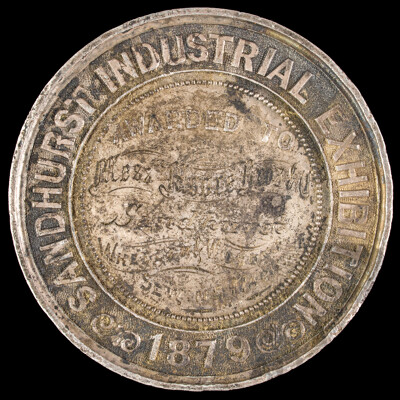 Australian 1897 Sandhurst Industrial Exhibition Silver Medal .925