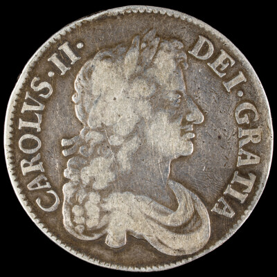 Great Britain 1676 KCII Silver Crown .925