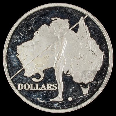 Australia 1994 Silver Five Dollar Coin, Aboriginal Exploration .925