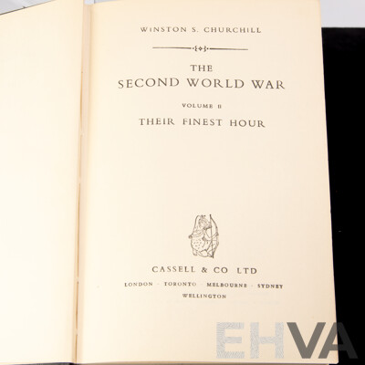 Winston S Churchill, The Second World War, Volumes II & IV, Cassel & Co, First Australian Editions, Hardcovers with Dust Jackets