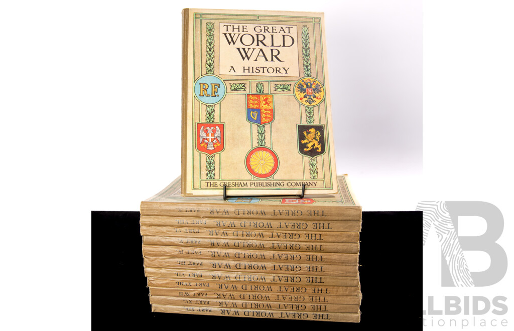 Antique Collection 12 Volumes the Great World War a History, Editor F a Mumby, the Gresham Publishing Co, London, 1916