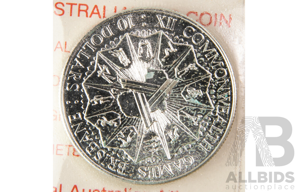 Australian RAM 1982 Silver Ten Dollar Coin, Commonwealth Games.925