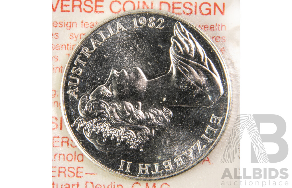 Australian RAM 1982 Silver Ten Dollar Coin, Commonwealth Games.925