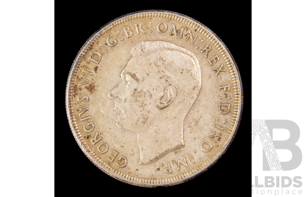Australian 1937 Silver KGVI One Crown .925