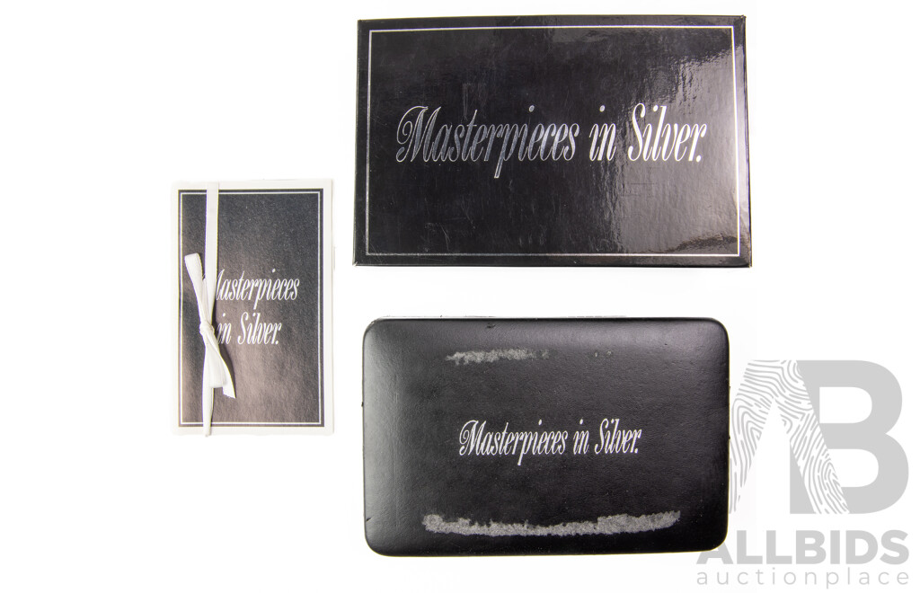 Australian RAM Masterpieces in Silver, Five Silver Commemorative Fifty Cent Coins, 1970, 1977, 1981, 1982 1989 .925