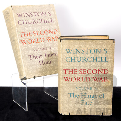 Winston S Churchill, The Second World War, Volumes II & IV, Cassel & Co, First Australian Editions, Hardcovers with Dust Jackets