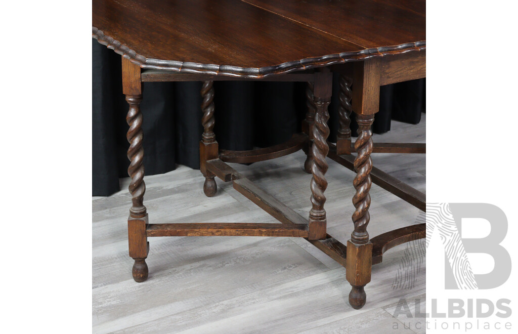 Victorian Oak Drop Side Dining Table