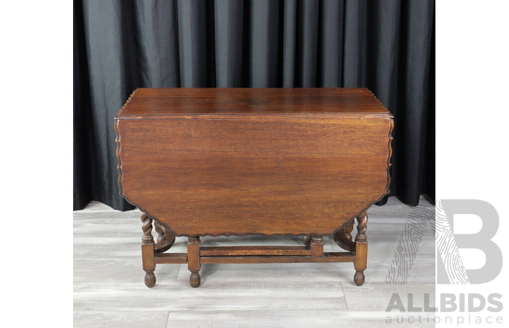 Victorian Oak Drop Side Dining Table