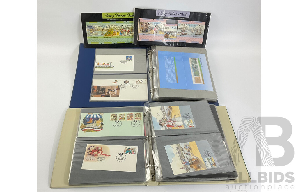 Two Albums of Australian 1987-1988 First Day Covers and Stamp Packs Including Stamp Collector Cards Bicentennial, Expo, Living Together, Gardens of Australia