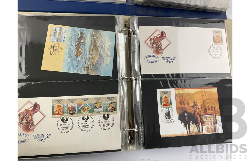 Two Albums of Australian 1987-1988 First Day Covers and Stamp Packs Including Stamp Collector Cards Bicentennial, Expo, Living Together, Gardens of Australia
