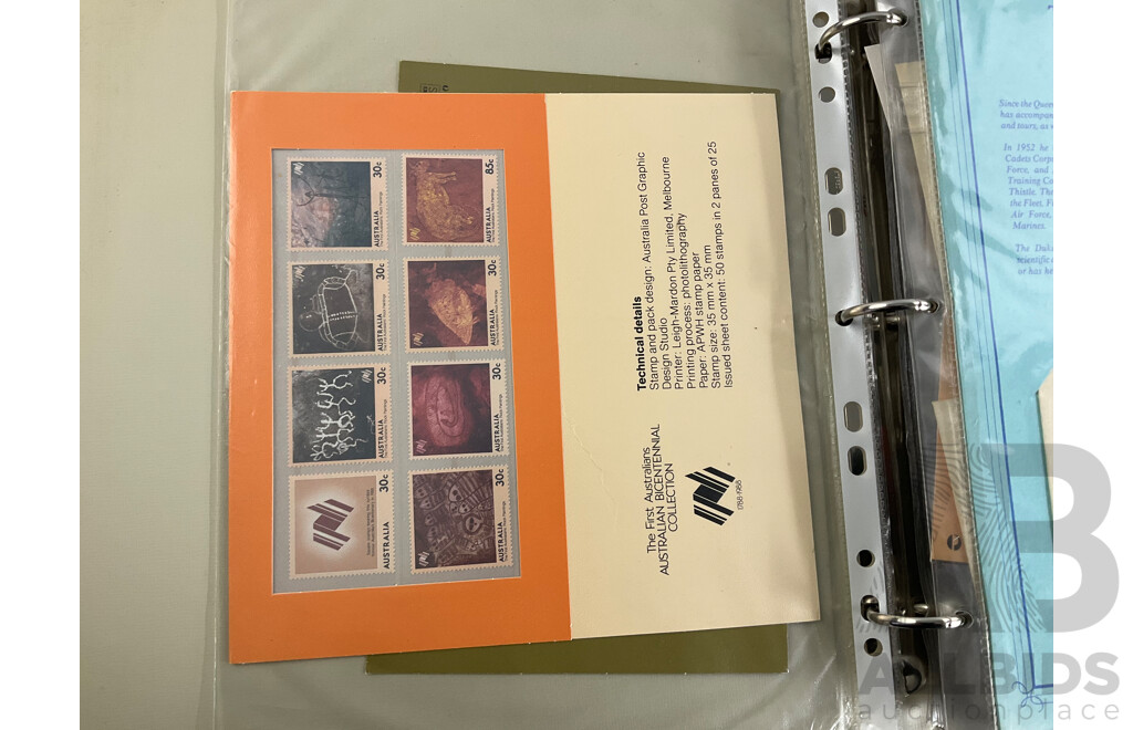 Two Albums of Australian 1987-1988 First Day Covers and Stamp Packs Including Stamp Collector Cards Bicentennial, Expo, Living Together, Gardens of Australia