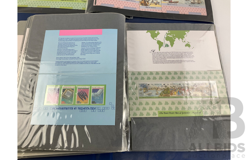 Two Albums of Australian 1987-1988 First Day Covers and Stamp Packs Including Stamp Collector Cards Bicentennial, Expo, Living Together, Gardens of Australia