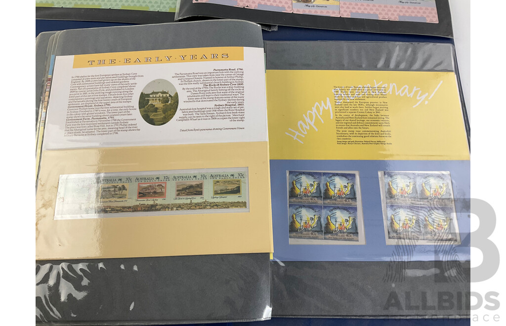 Two Albums of Australian 1987-1988 First Day Covers and Stamp Packs Including Stamp Collector Cards Bicentennial, Expo, Living Together, Gardens of Australia