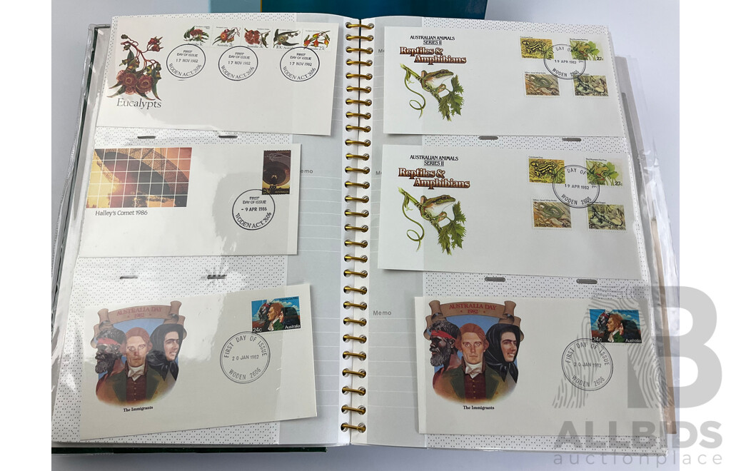 Album of Australian 1980's First Day Covers and Stamp Packs with 2000 Sydney Olympics Gold Medalists Stamp Album