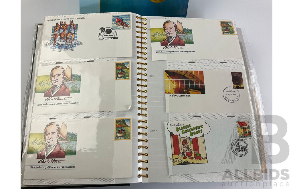 Album of Australian 1980's First Day Covers and Stamp Packs with 2000 Sydney Olympics Gold Medalists Stamp Album