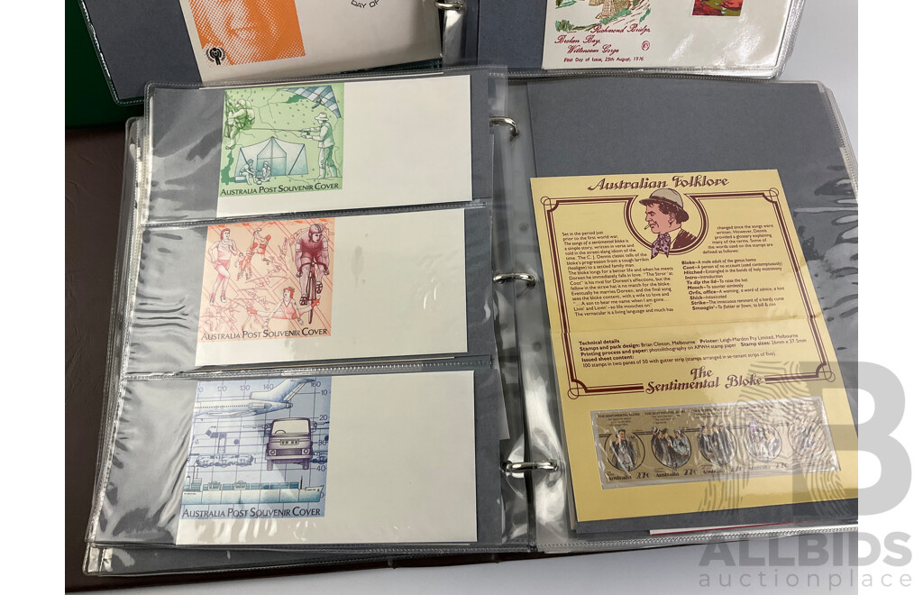 Two Albums of Australian 1970-80's First Day Covers and Stamp Packs Including 1984 Christmas, AUSIPEX, Conservation, Selected Issues, 1982 QE2 Birthday, Antarctic Territory and More