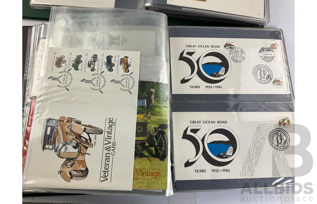 Two Albums of Australian 1970-80's First Day Covers and Stamp Packs Including 1984 Christmas, AUSIPEX, Conservation, Selected Issues, 1982 QE2 Birthday, Antarctic Territory and More