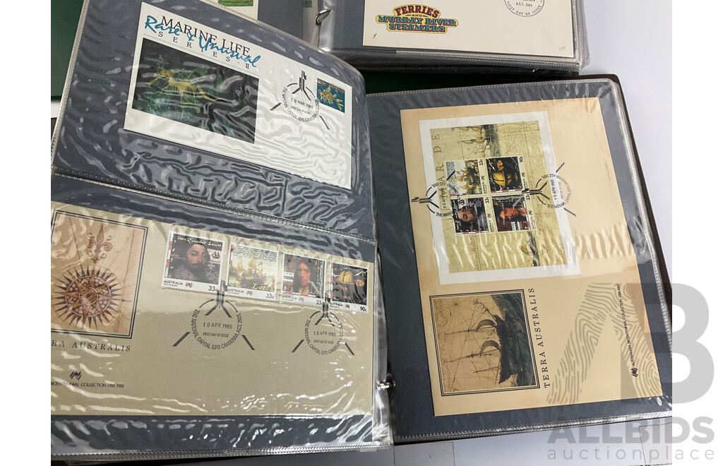 Two Albums of Australian 1970-80's First Day Covers and Stamp Packs Including 1984 Christmas, AUSIPEX, Conservation, Selected Issues, 1982 QE2 Birthday, Antarctic Territory and More