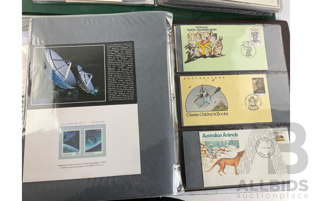Two Albums of Australian 1970-80's First Day Covers and Stamp Packs Including 1984 Christmas, AUSIPEX, Conservation, Selected Issues, 1982 QE2 Birthday, Antarctic Territory and More
