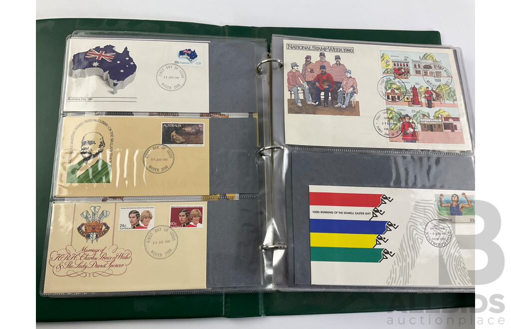 Two Albums of Australian 1970-80's First Day Covers and Stamp Packs Including 1984 Christmas, AUSIPEX, Conservation, Selected Issues, 1982 QE2 Birthday, Antarctic Territory and More