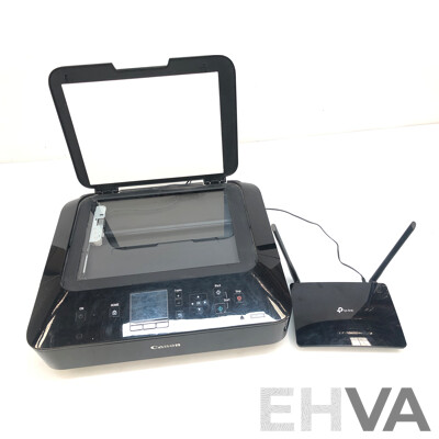Canon MG5460 Multifunction Inkjet Printer and TP-Link 300 Mbps Wireless N 4G LTE Router