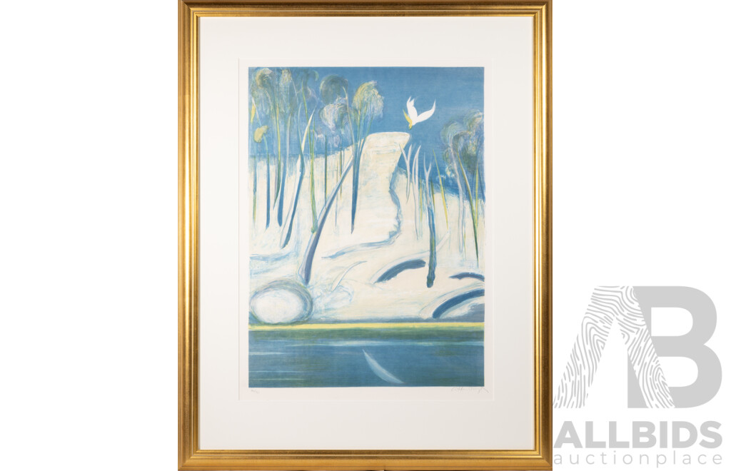 Arthur Boyd, (20th Century, Australian,1920-1999), Shoalhaven Landscape with Cockatoos, Hand Signed and Editioned Screenprint, 109 x 87 cm (frame)
