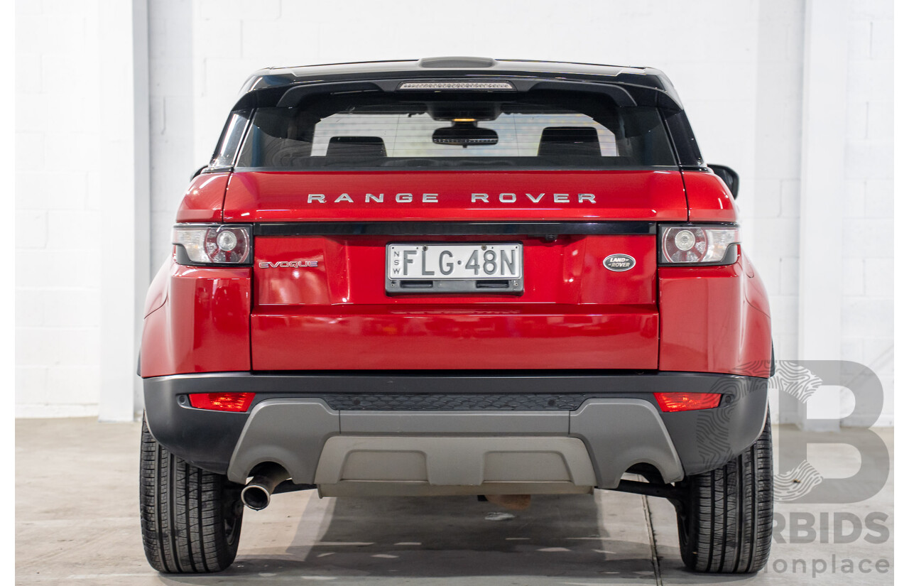 6/2013 Range Rover Evoque TD4 Pure LV MY13 5d Wagon Firenze Red Metallic/Santorini Black Roof Turbo Diesel 2.2L