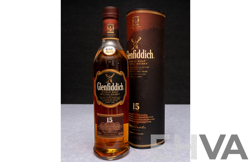 Glenfiddich 15 Year Old Single Malt Scotch Whiskey in Presentation Sleeve