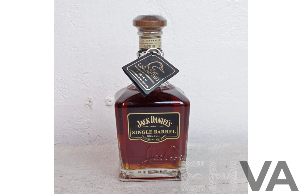 Jack Daniels Single Barrel Select Tennessee Whiskey in Ducks Unlimited Commemorative Flask