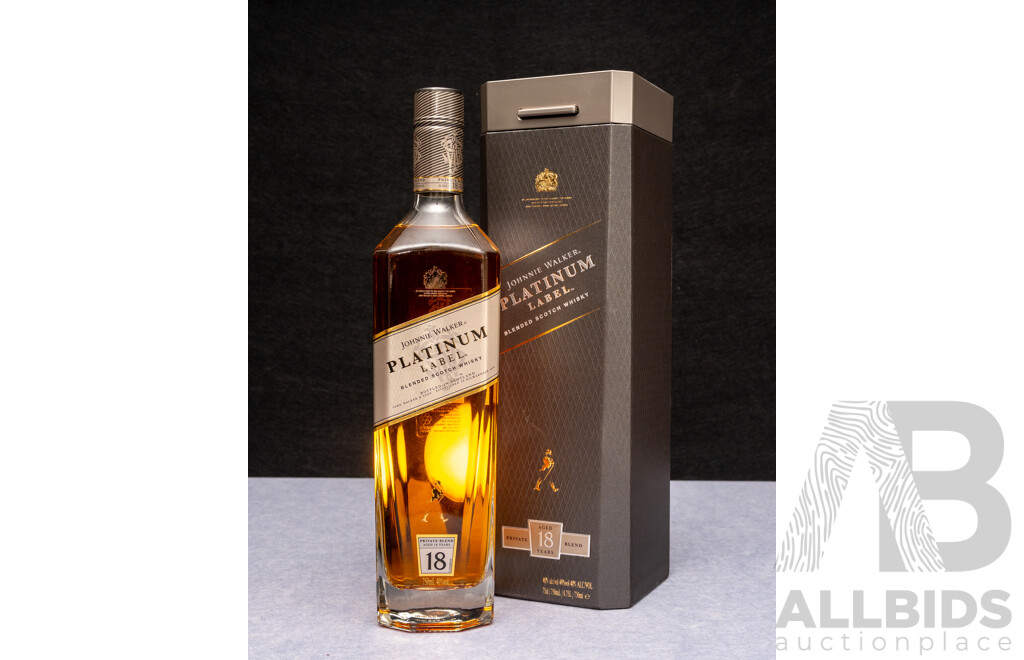 Johnnie Walker Platinum Label Blended Scotch Whiskey in Presentation Sleeve