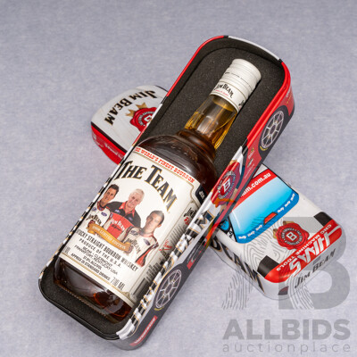 Jim Beam The Team Kentucky Straight Bourbon Whiskey in Pressed Tin Presentation Box