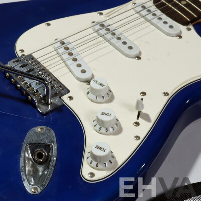 Electric Guitar Marked Fender with Strap