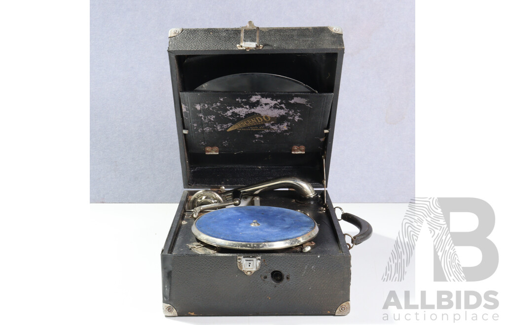 Antique Decca Gramophone Co Crescendo Model Portable Gramophone