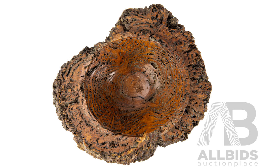 Retro Treen Australian Hardwood Burl Bowl by Ken Tasker