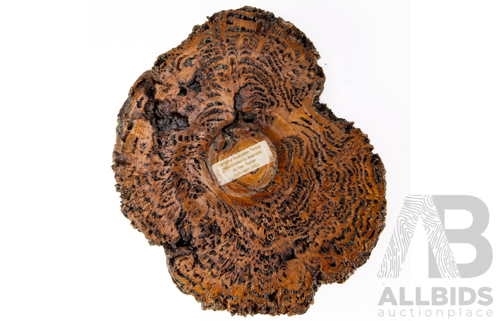 Retro Treen Australian Hardwood Burl Bowl by Ken Tasker