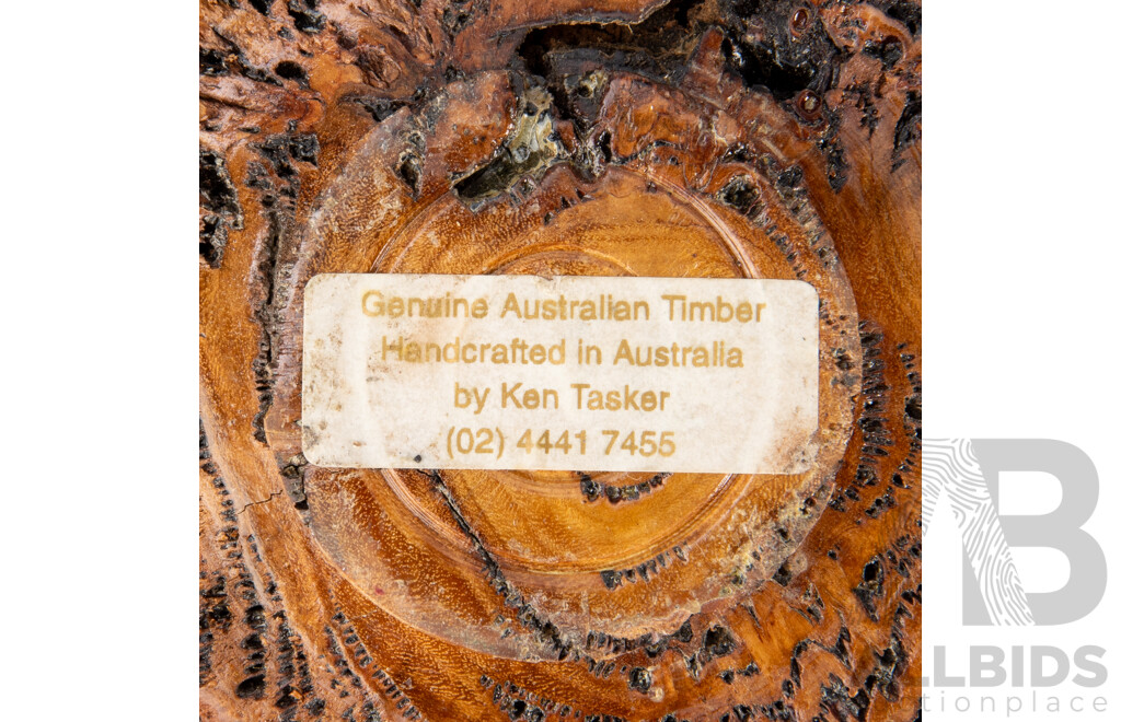 Retro Treen Australian Hardwood Burl Bowl by Ken Tasker
